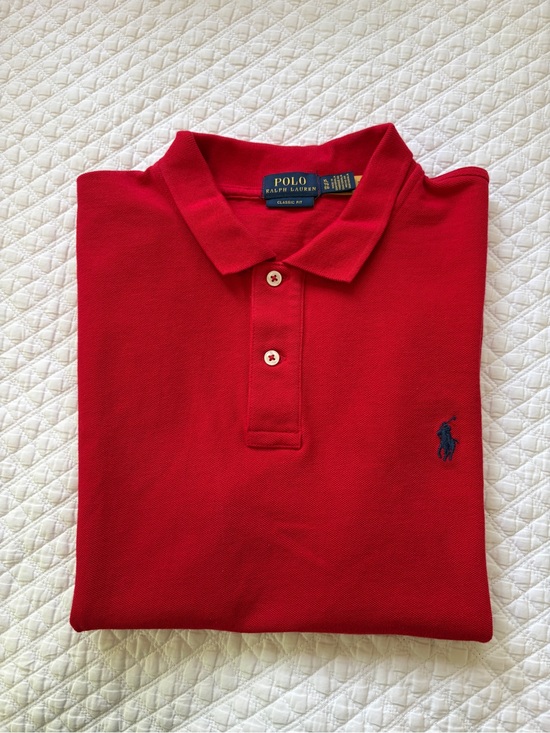 Ralph Lauren Tops - Ralph Lauren Red Polo Shirt with Navy Pony Embroidery